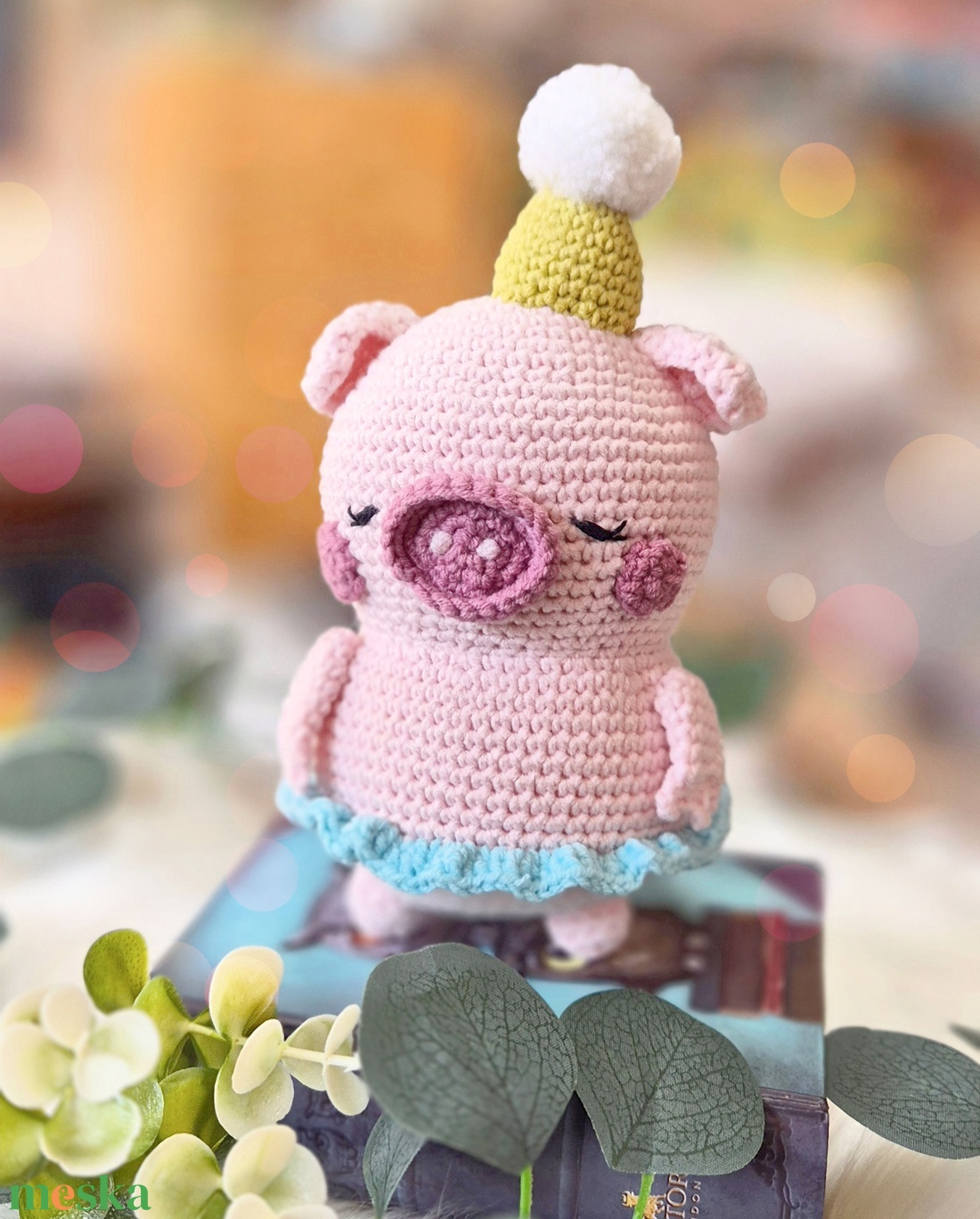 Horgolt malac, amigurumi malacka, születésnapi dekoráció - játék & sport - plüssállat & játékfigura - malac - Meska.hu