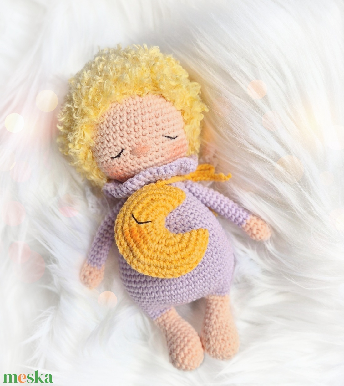  Álomőrző angyalka, horgolt őrangyal baba, amigurumi baba, angyal, alvóbaba - játék & sport - baba & babaház - baba - Meska.hu