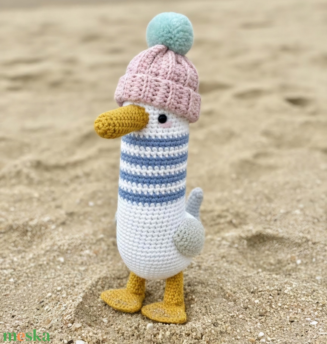 Horgolt sirály, amigurumi madár, nyári dekoráció - játék & sport - plüssállat & játékfigura - madár - Meska.hu