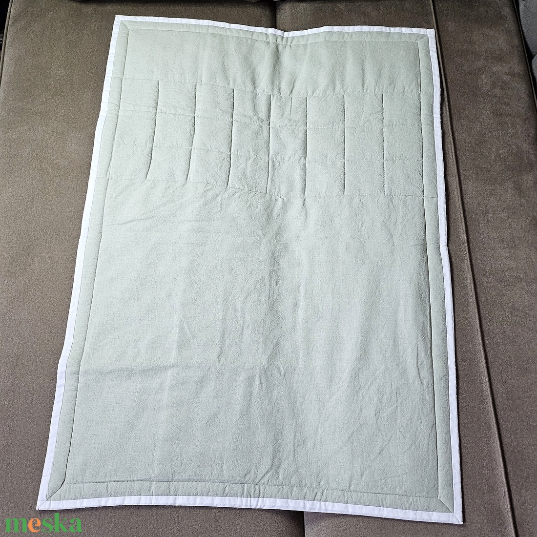 Vintage hatású egyedi babatakaró, játszópléd patchwork betéttel ajnádékba - baba - mama - baba ágynemű - babatakaró, gyerek pléd - Meska.hu