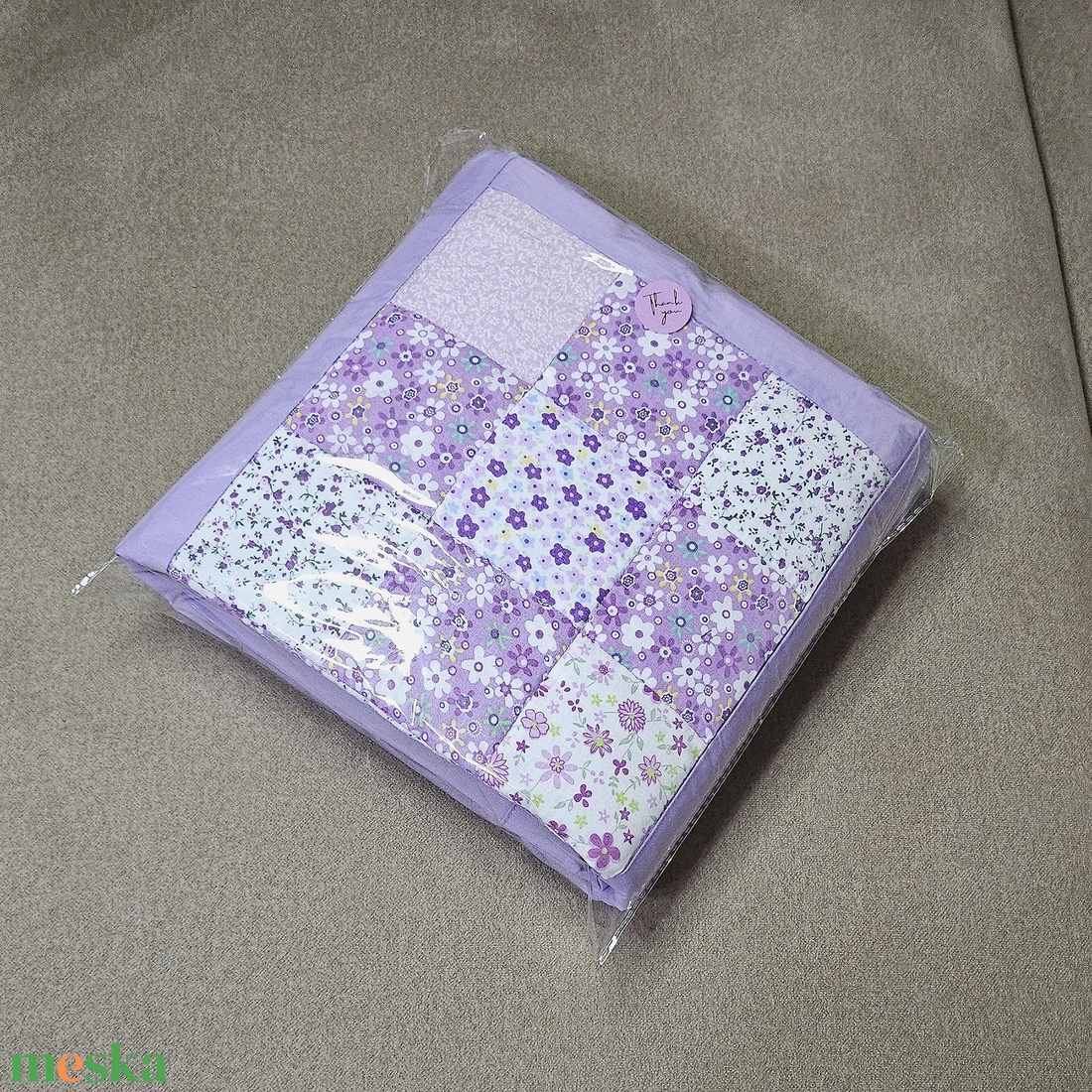 Lila, kétoldalas babatakaró, játszópléd patchwork betéttel - baba - mama - baba ágynemű - babatakaró, gyerek pléd - Meska.hu