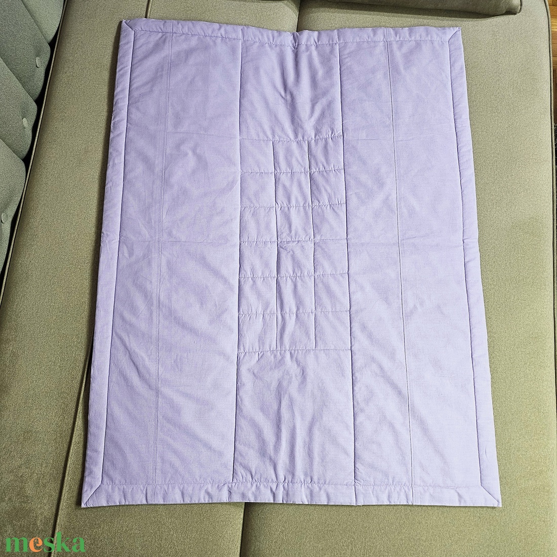 Lila, kétoldalas babatakaró, játszópléd patchwork betéttel - baba - mama - baba ágynemű - babatakaró, gyerek pléd - Meska.hu