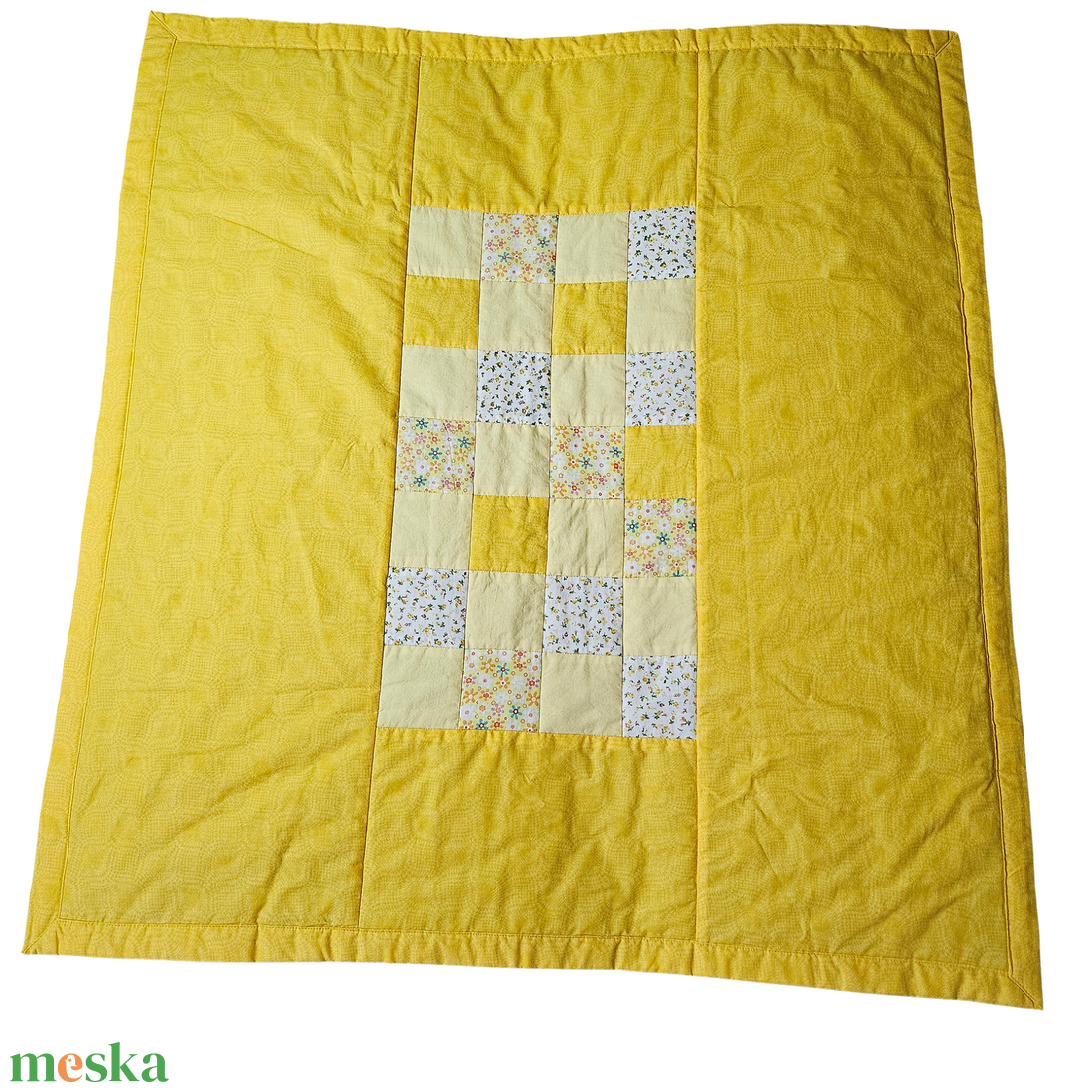 Sárga patchwork babatakaró � puha játszópléd babáknak, babaváró ajándék - baba - mama - baba ágynemű - babatakaró, gyerek pléd - Meska.hu