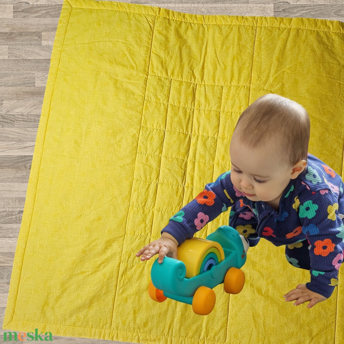 Sárga patchwork babatakaró � puha játszópléd babáknak, babaváró ajándék - baba - mama - baba ágynemű - babatakaró, gyerek pléd - Meska.hu