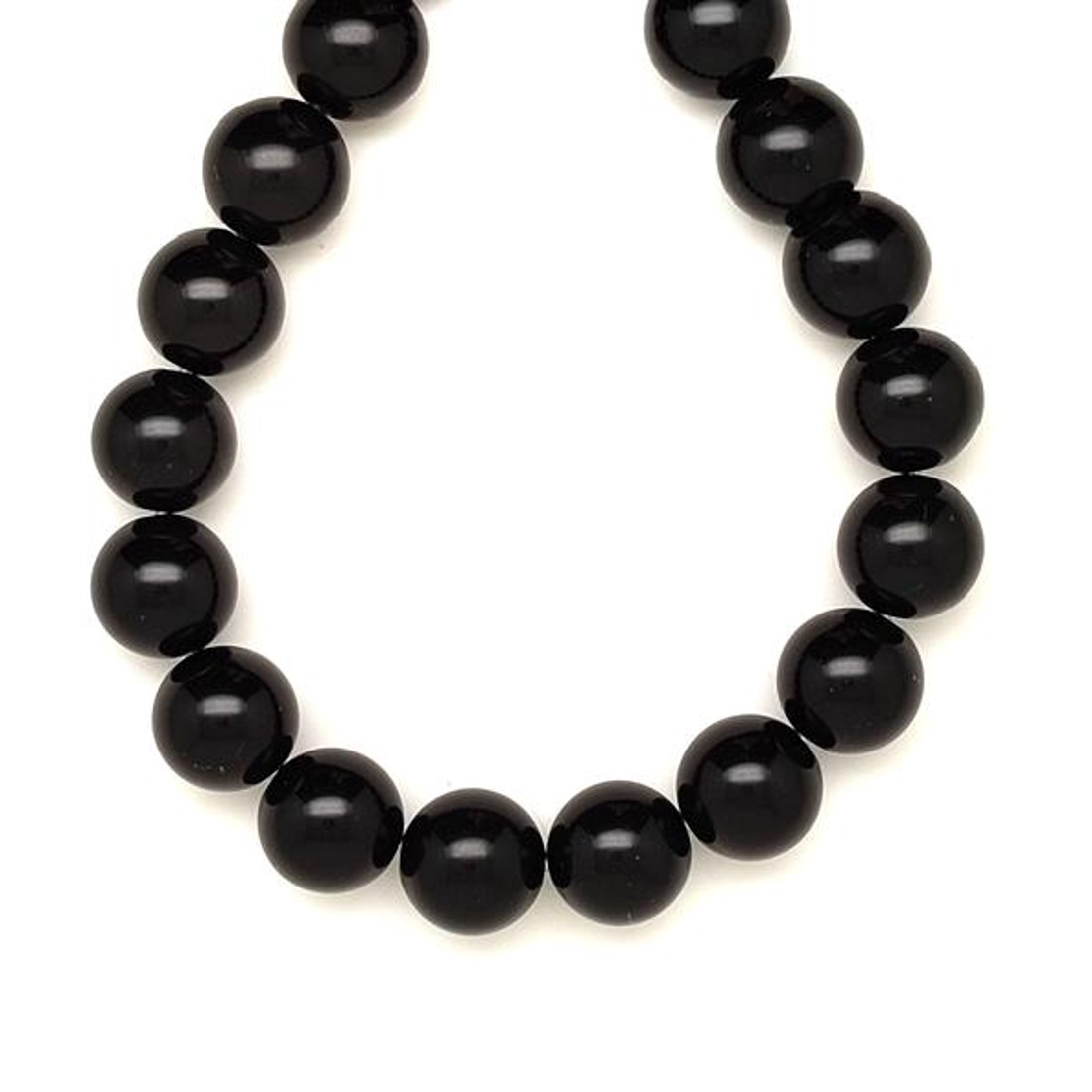 Obszidián fekete golyó 12-13mm  ékszerkészítő alapanyag (füzér) - kellékek & szerszámok - ásvány alapanyag - ásványfüzér - Meska.hu