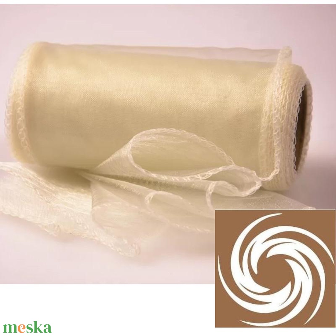 Organza tekercs - krém - kellékek & szerszámok - méteráru - dekorációs alapanyag - Meska.hu