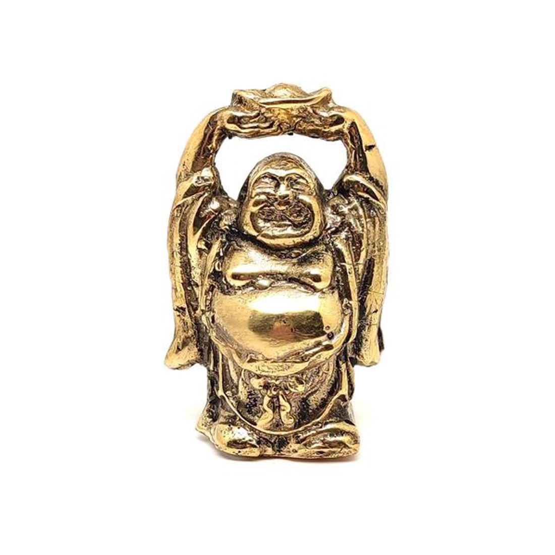 Réz figura nevető Buddha szerencse arany 7x4cm - otthon & életmód - dekoráció - dísztárgy - Meska.hu