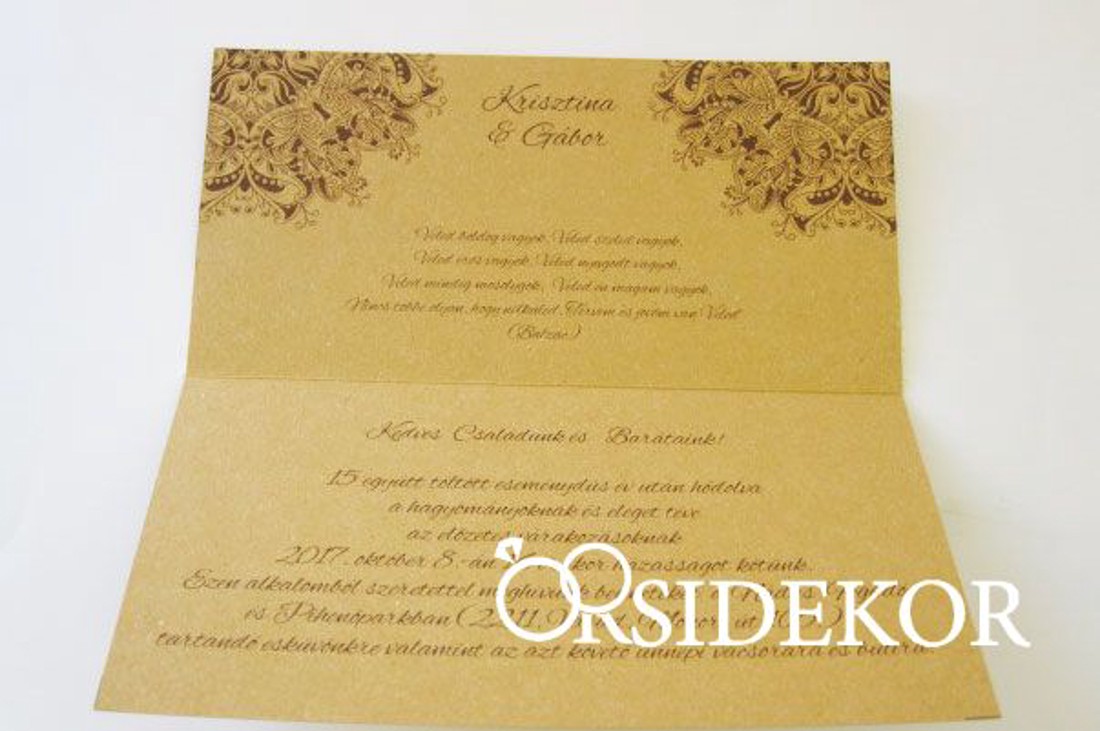 Kinyitható esküvői meghívó gyönyörű csipkével díszítve - esküvő - meghívó & kártya - meghívó - Meska.hu