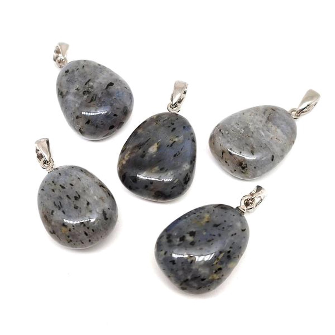 20/25mm Kvarc kék pöttyös csepp medál - ékszer - nyaklánc - medál - Meska.hu