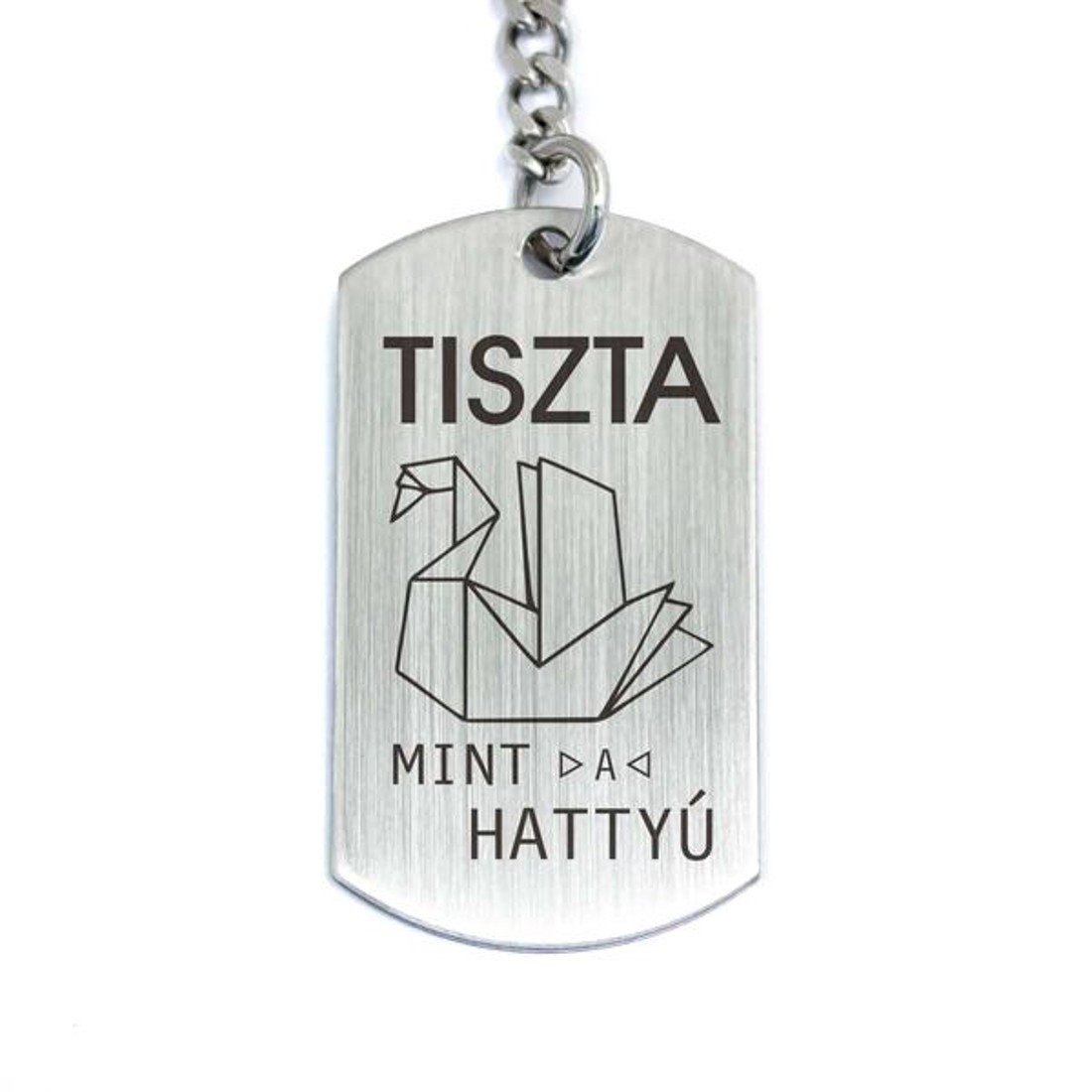 Tiszta mint a hattyú acél medálos kulcstartó - táska & tok - kulcstartó & táskadísz - kulcstartó - Meska.hu