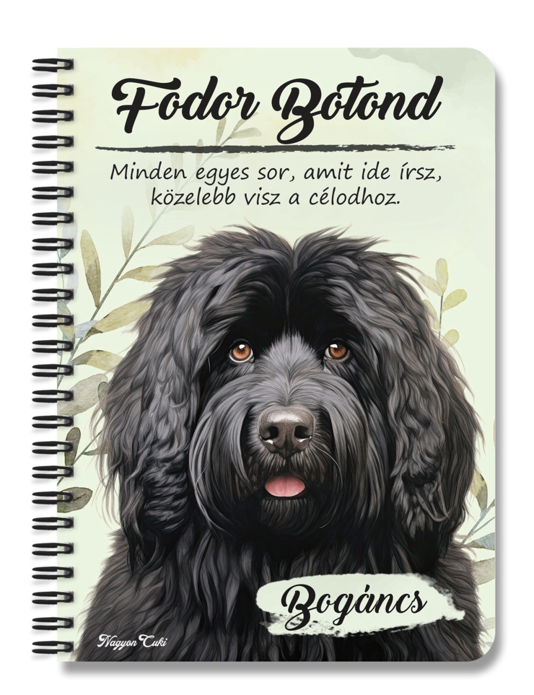 Személyre szabható - Fekete puli portré mintás A6-os füzet - otthon & életmód - papír, írószer - jegyzetfüzet & napló - Meska.hu