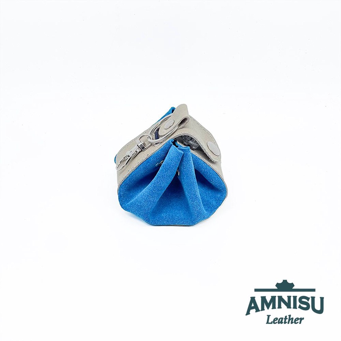 Szürke - világoskék bőr mini 2in1 szütyő és kockatálca N8014-6014 - játék & sport - táblajáték és kártyajáték - társasjátékok - dobókocka - Meska.hu