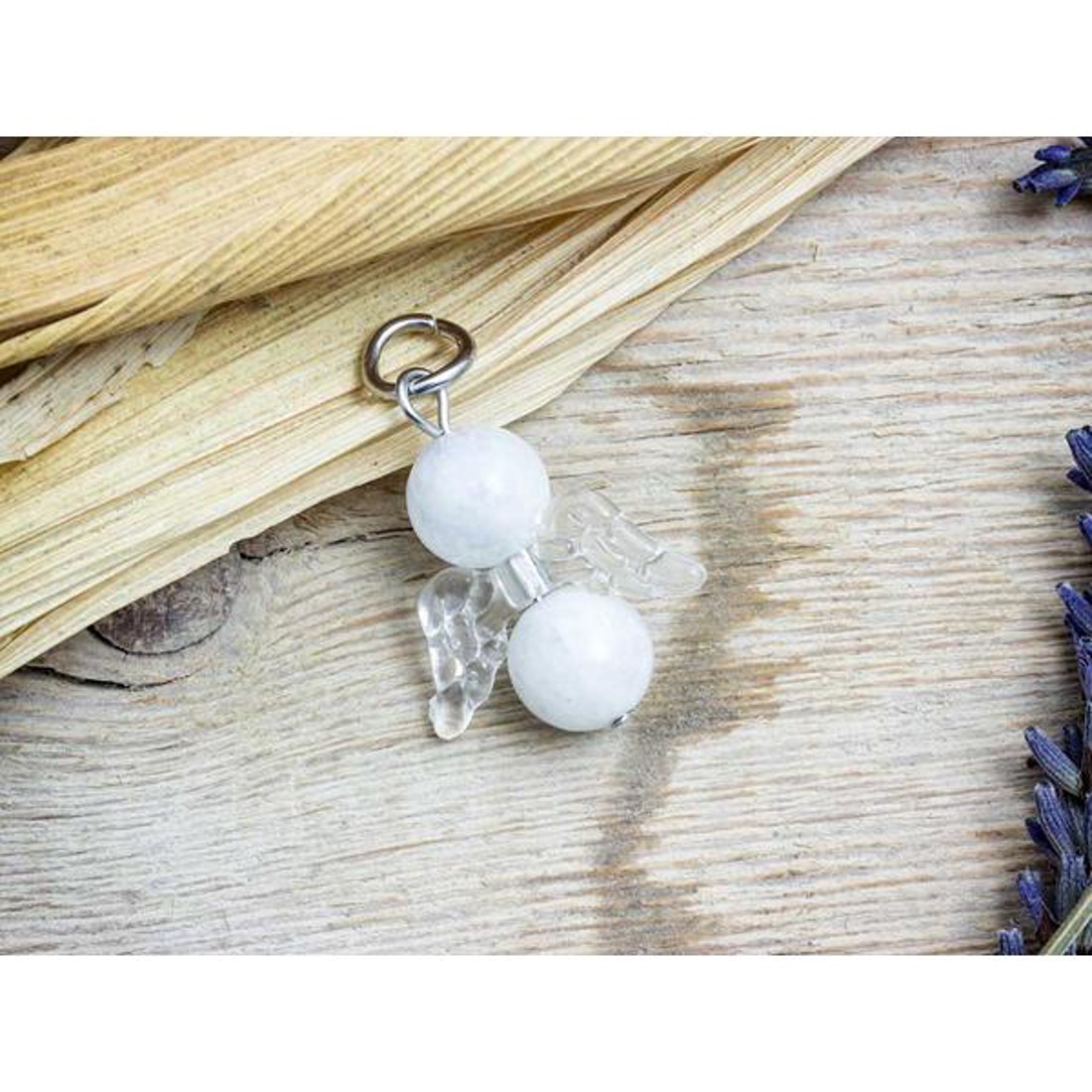 Vágyak angyal holdkő ásvány medál - ékszer - nyaklánc - medál - Meska.hu