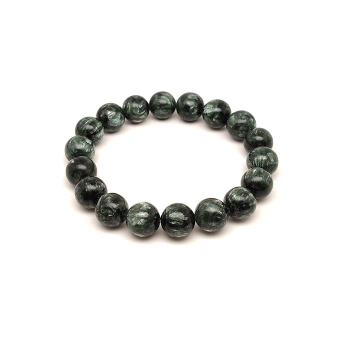 A minőségű szerafinit golyós ásvány karkötő 11�12mm - ékszer - karkötő - ásványkarkötő - Meska.hu