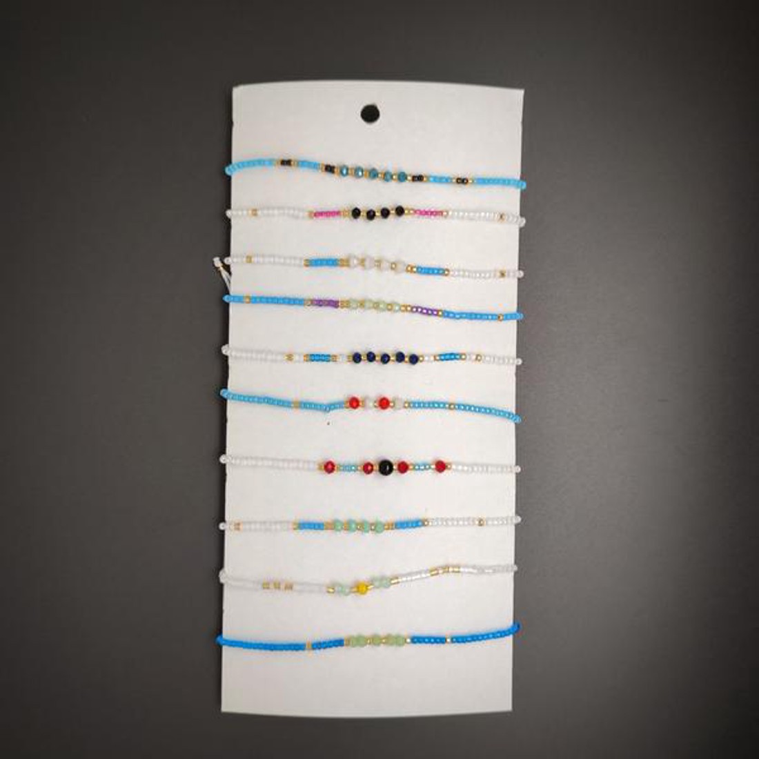 Állítható vegyes színes cérna karkötő csomag 10db - ékszer - karkötő - Meska.hu