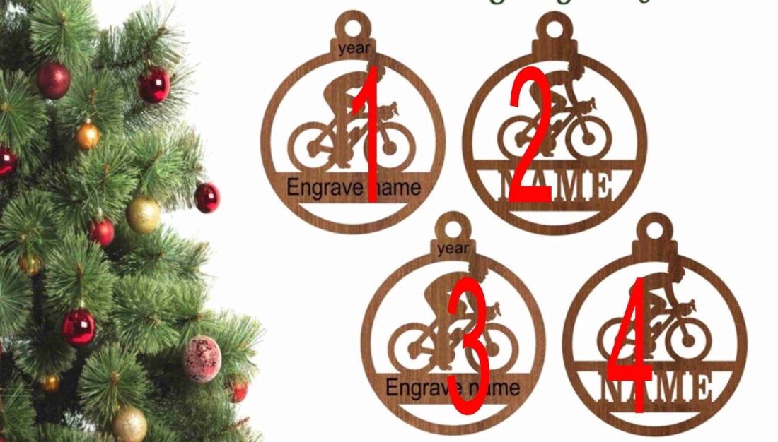 Fa karácsonyfadísz  kerékpáros (cyclist) motívummal - karácsony - karácsonyi lakásdekoráció - karácsonyfadíszek - Meska.hu