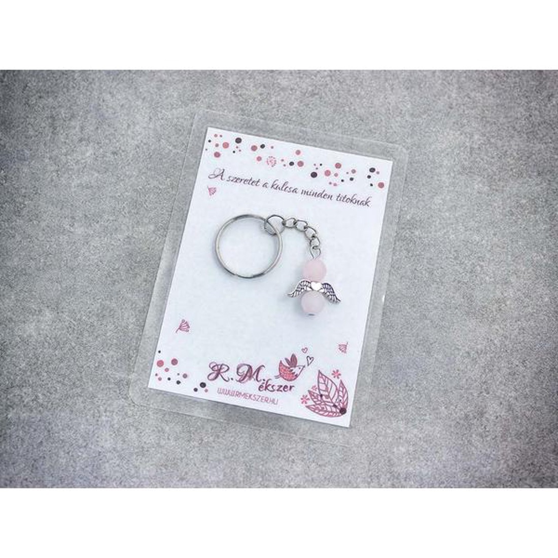 A szeretet kulcstartó rózsakvarccal - táska & tok - kulcstartó & táskadísz - kulcstartó - Meska.hu