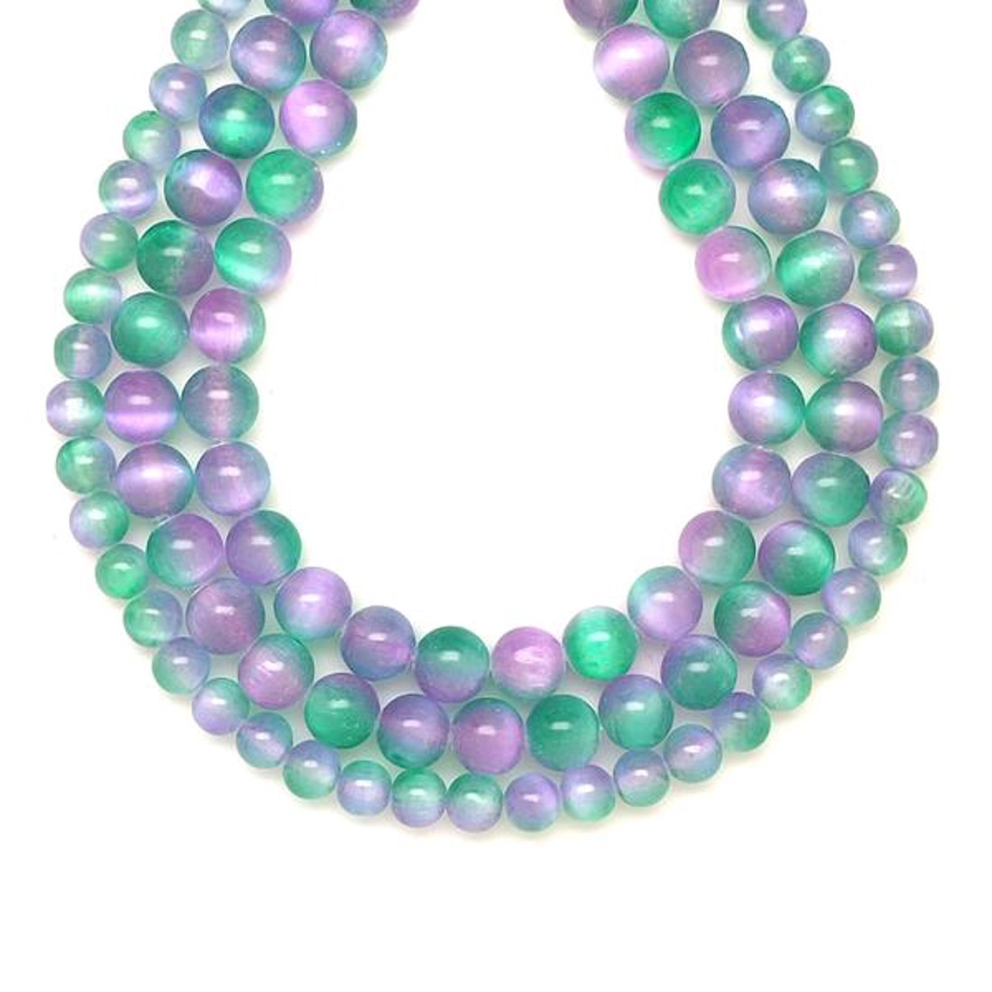 Szelenit szinezett zöld lila golyó 6,5mm  ékszerkészítő alapanyag (füzér) - kellékek & szerszámok - ásvány alapanyag - ásványfüzér - Meska.hu