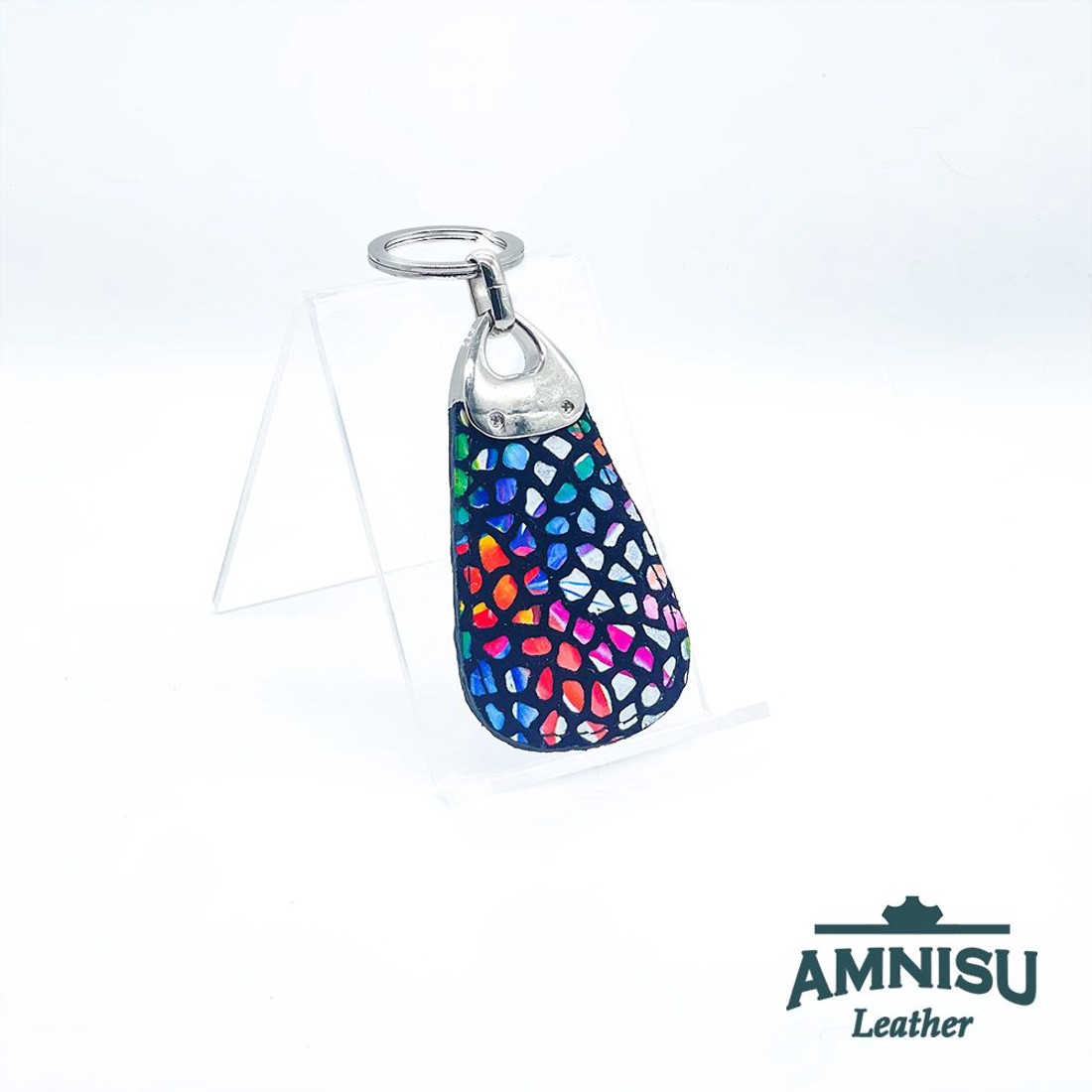 Színes mozaik mintás csepp alakú swarovski köves kulcstartó H8030 - táska & tok - kulcstartó & táskadísz - kulcstartó - Meska.hu