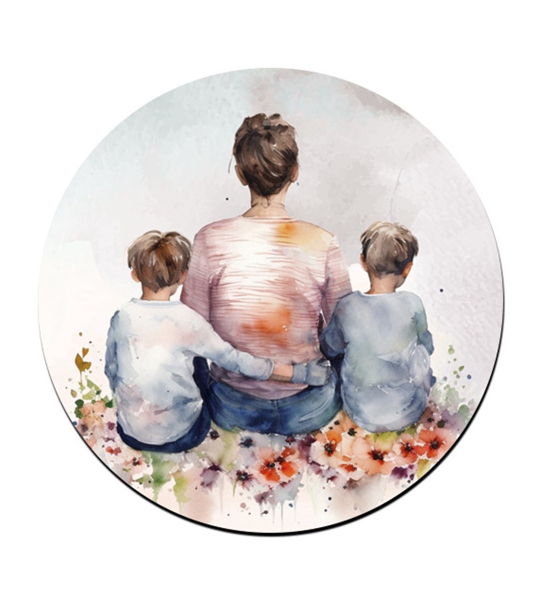 Anya és a két fiú mintás bögre alátét -  - Meska.hu