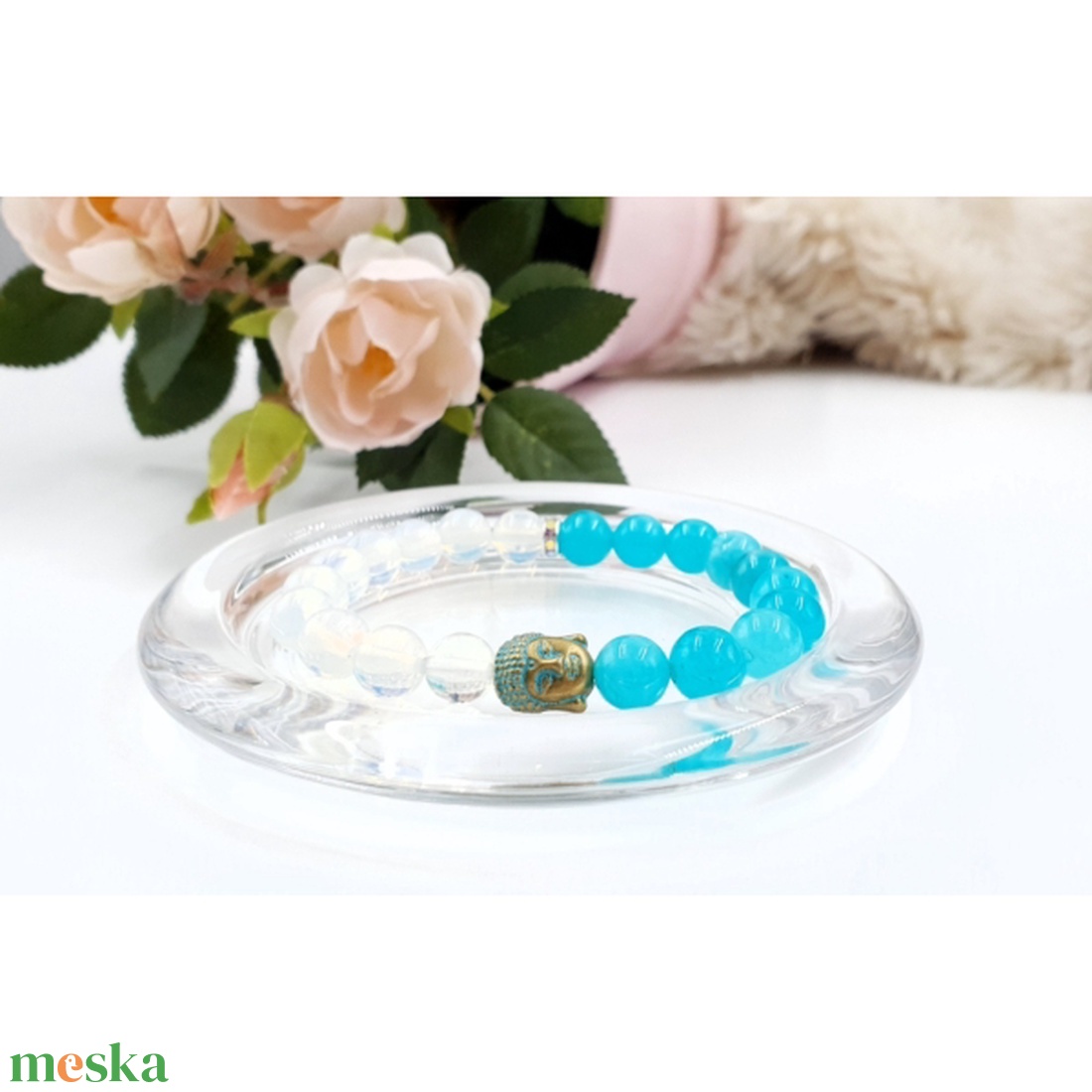 Buddha fejes ásványkarkötő holdkővel - ékszer - karkötő - ásványkarkötő - Meska.hu Buddha fejes ásványkarkötő holdkővel - ékszer - karkötő - ásványkarkötő - Meska.hu