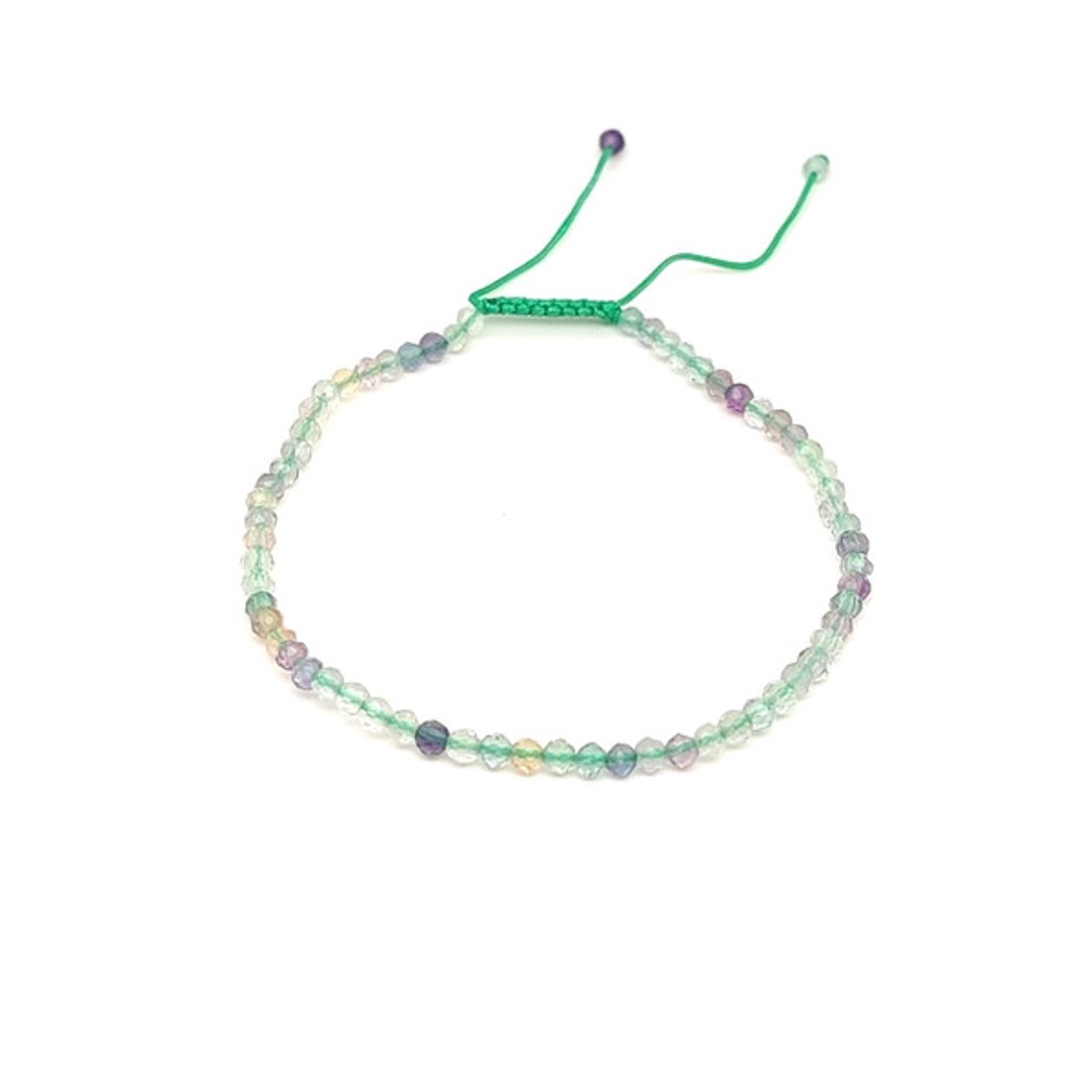 Fazettált fluorit golyós ásvány karkötő csúszócsomóval 4�5mm - ékszer - karkötő - ásványkarkötő - Meska.hu