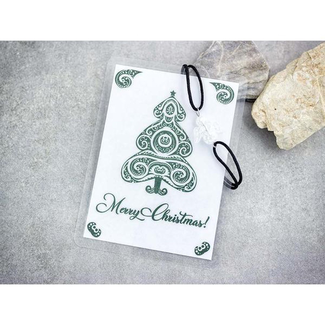 Merry Christmas hegyikristály angyal karkötő - ékszer - karkötő - karkötő medállal - Meska.hu