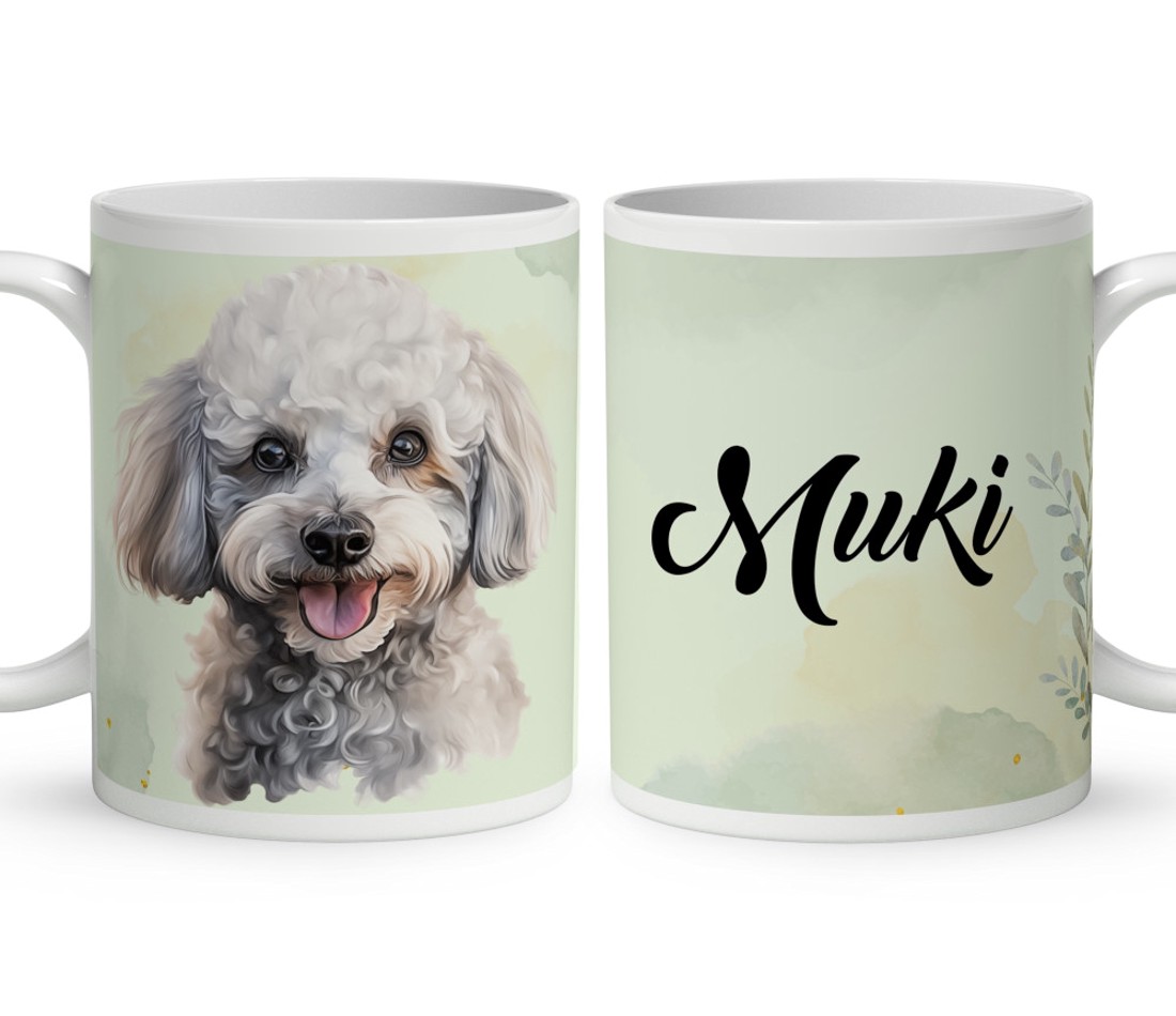 Névvel kérhető - Kis fehér uszkár portré mintás bögre - otthon & életmód - konyhafelszerelés, tálalás - tálalás - bögre & csésze - Meska.hu