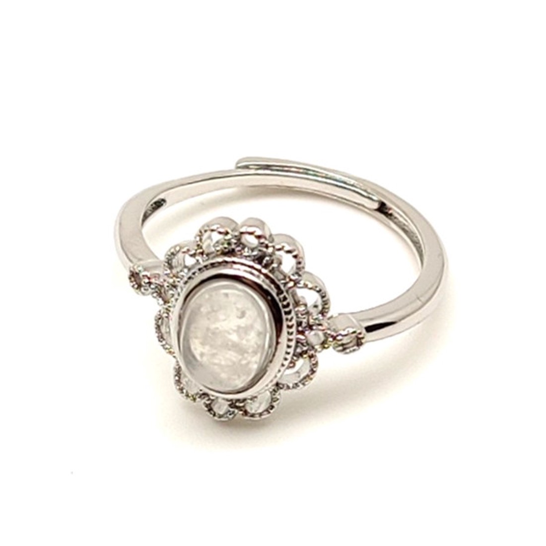 Nyugtató holdkő ásvány gyűrű állítható 8x6mm - ékszer - gyűrű - Meska.hu