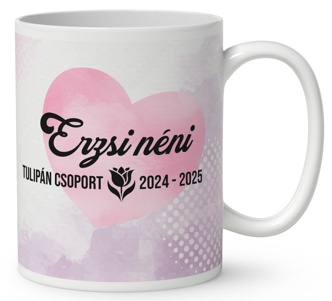 Neves ajándék óvónéniknek - Tulipános manólány és a pillangó mintás bögre - otthon & életmód - konyhafelszerelés, tálalás - tálalás - bögre & csésze - Meska.hu