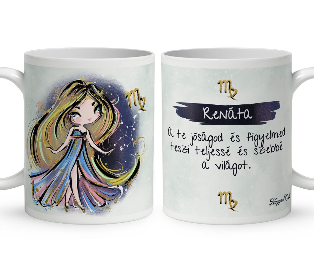 Személyre szabható - Szőke hajú Csini Szűz lány mintás bögre - otthon & életmód - konyhafelszerelés, tálalás - tálalás - bögre & csésze - Meska.hu