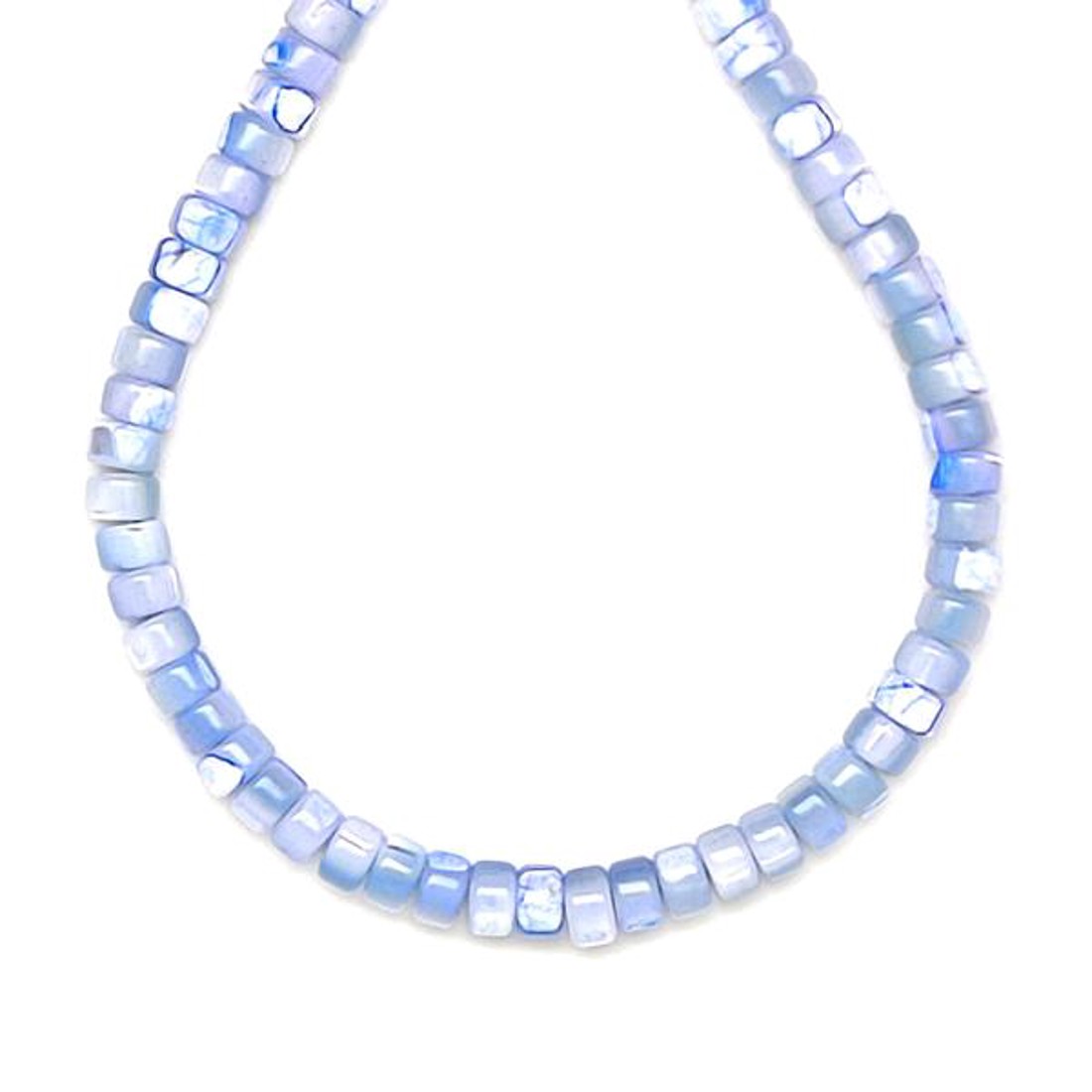 Kagyló szinezett világos kék korong 4-5x3,5mm  ékszerkészítő alapanyag (füzér) - kellékek & szerszámok - ásvány alapanyag - ásványfüzér - Meska.hu