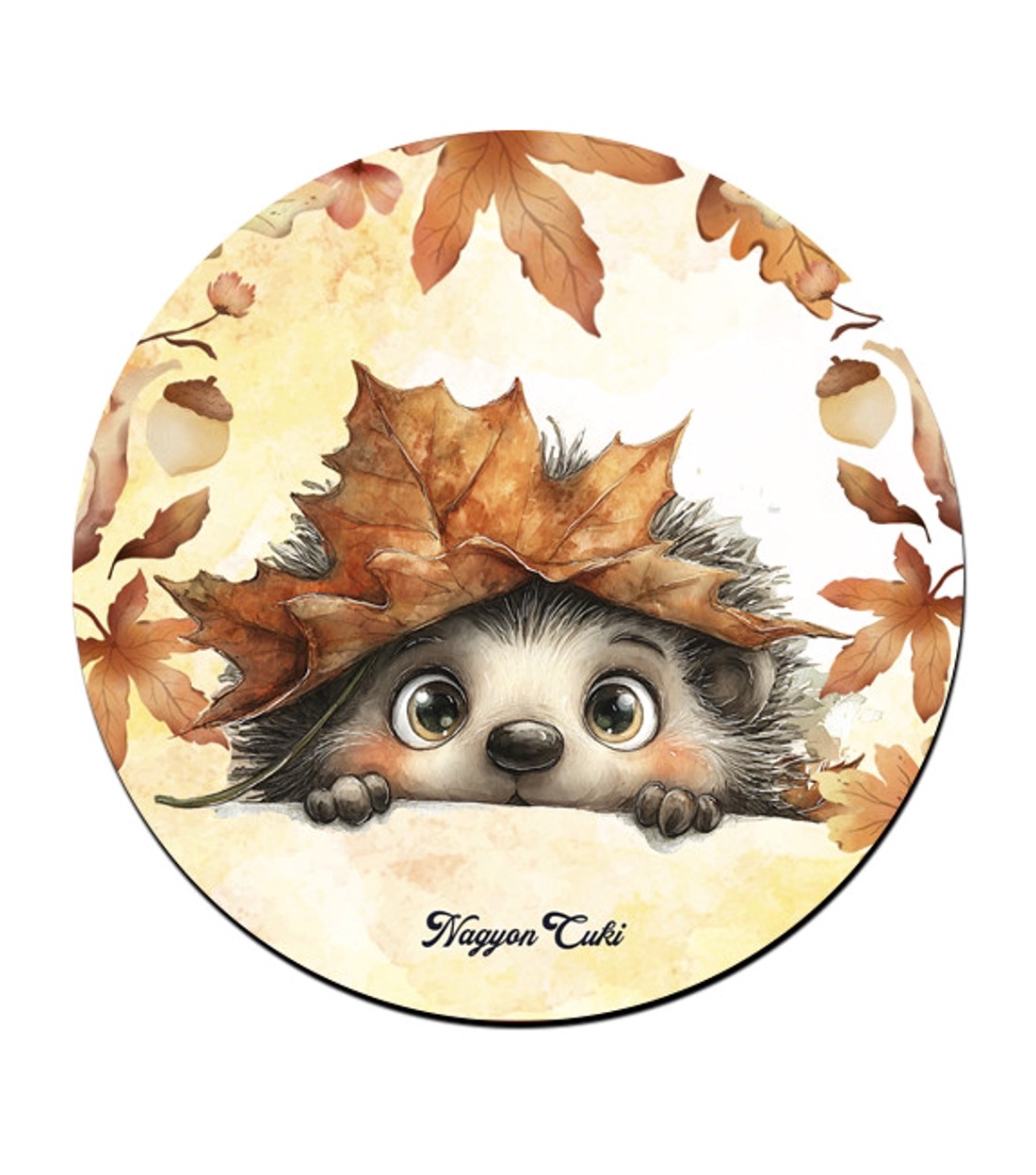 Cuki őszi kukucskáló süni mintás pohár alátét -  - Meska.hu