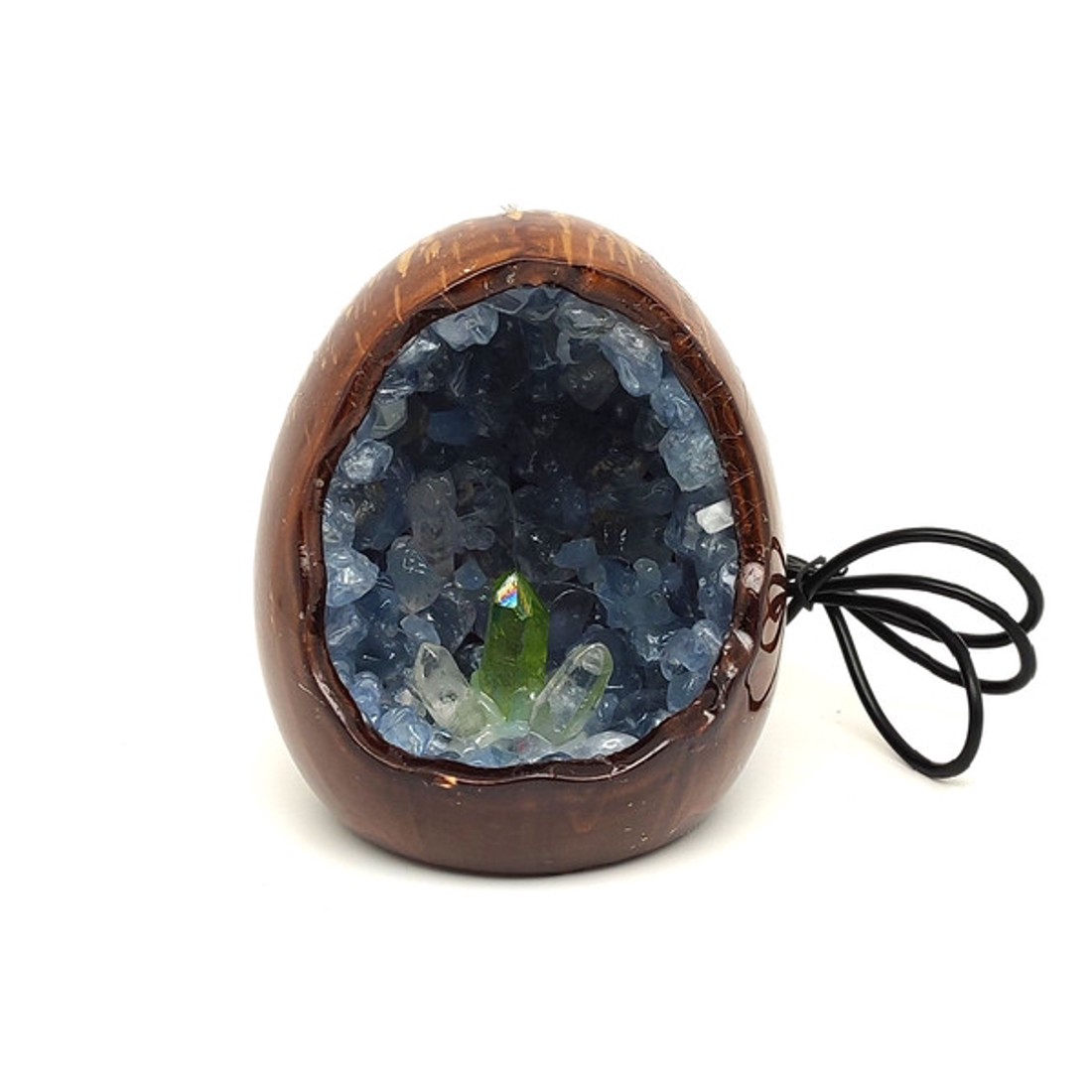 Kék kalcit nyers tojás hangulatlámpa 10 cm - kellékek & szerszámok - ásvány alapanyag - Meska.hu