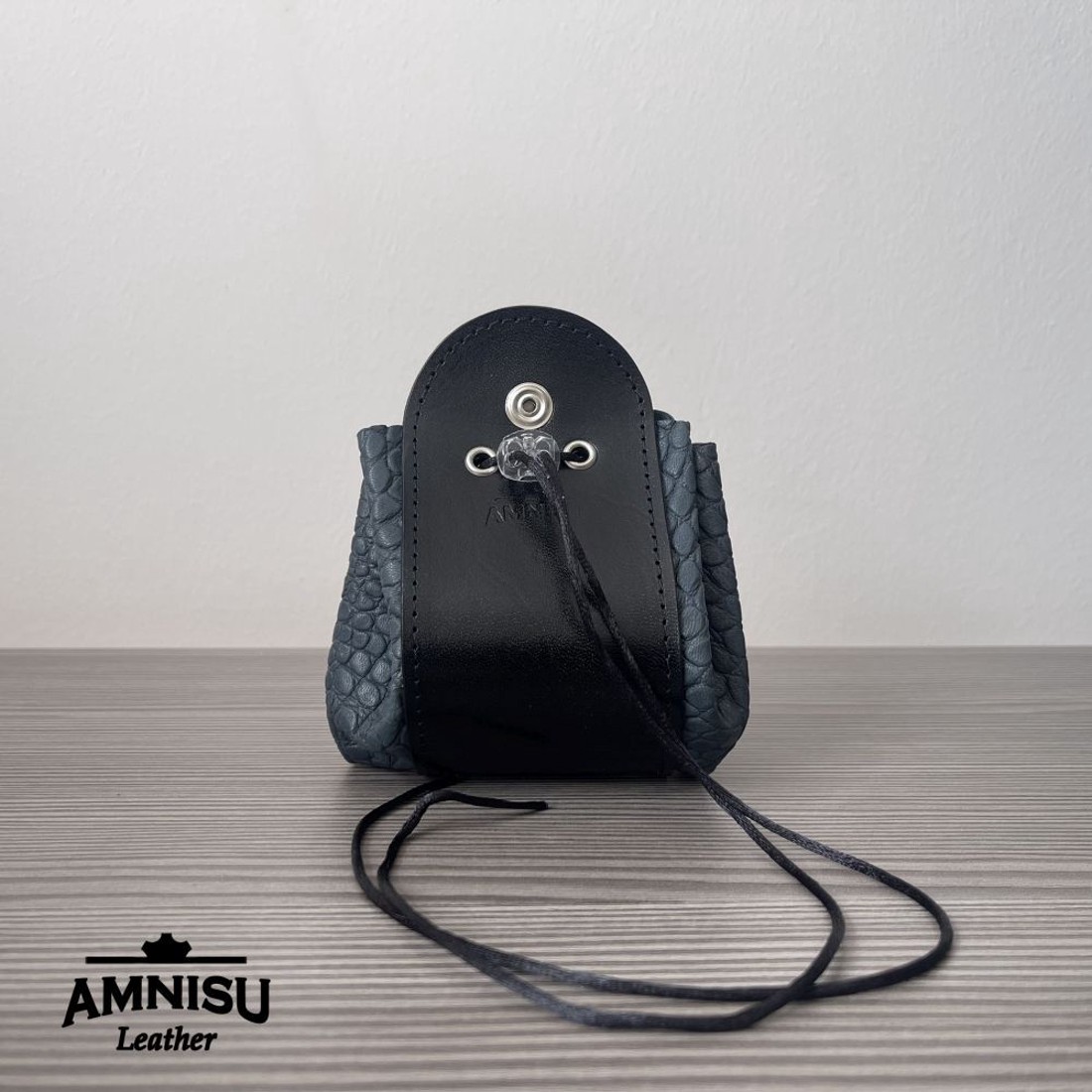 2in1 szütyő és kockatálca - fekete - sötétzöld krokkómintás - játék & sport - táblajáték és kártyajáték - társasjátékok - dobókocka - Meska.hu