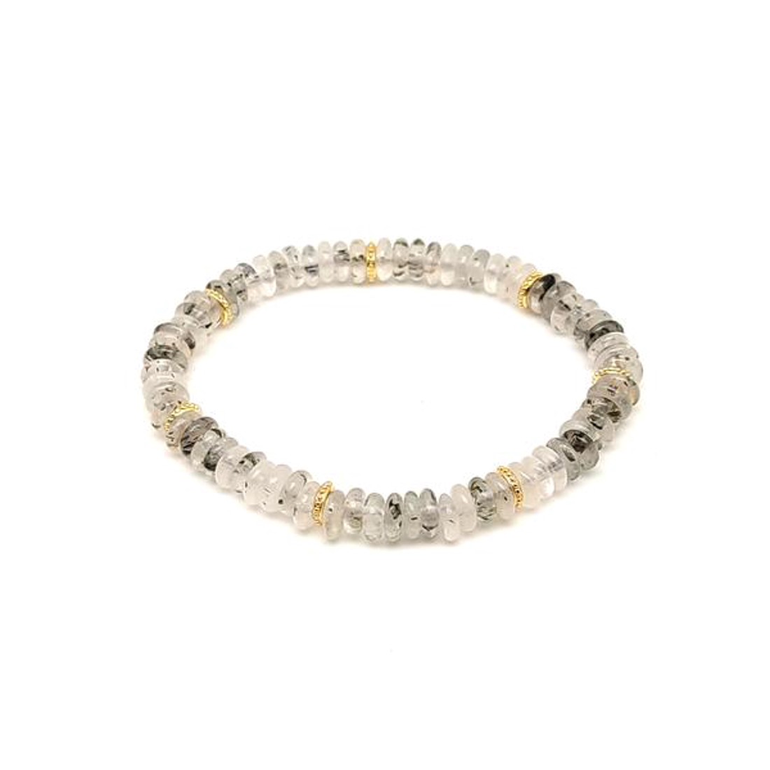 Turmalinkvarc korong karkötő köztessel 6x2mm - ékszer - karkötő - ásványkarkötő - Meska.hu