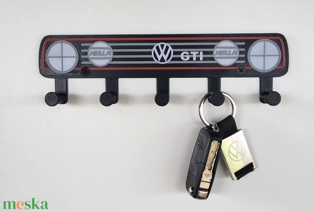 Volkswagen Golf mk2 GTI fali kulcsakasztó - otthon & életmód - dekoráció - fali és függő dekoráció - fali kulcstartó - Meska.hu