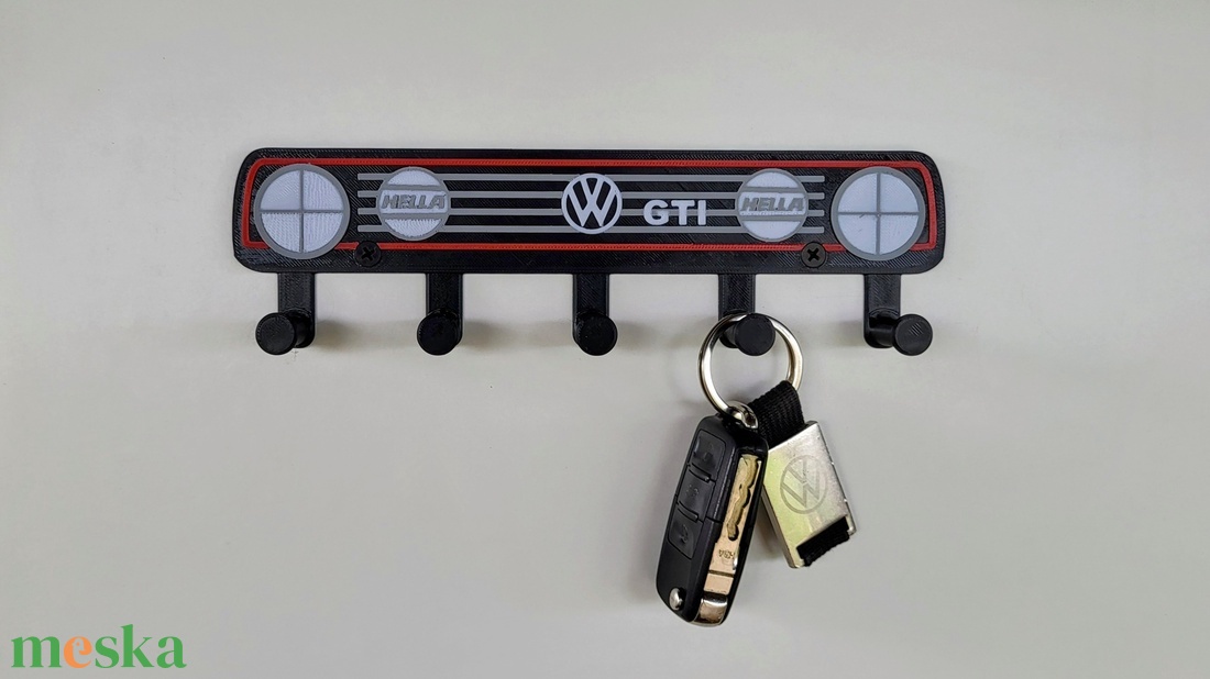 Volkswagen Golf mk2 GTI fali kulcsakasztó - otthon & életmód - dekoráció - fali és függő dekoráció - fali kulcstartó - Meska.hu