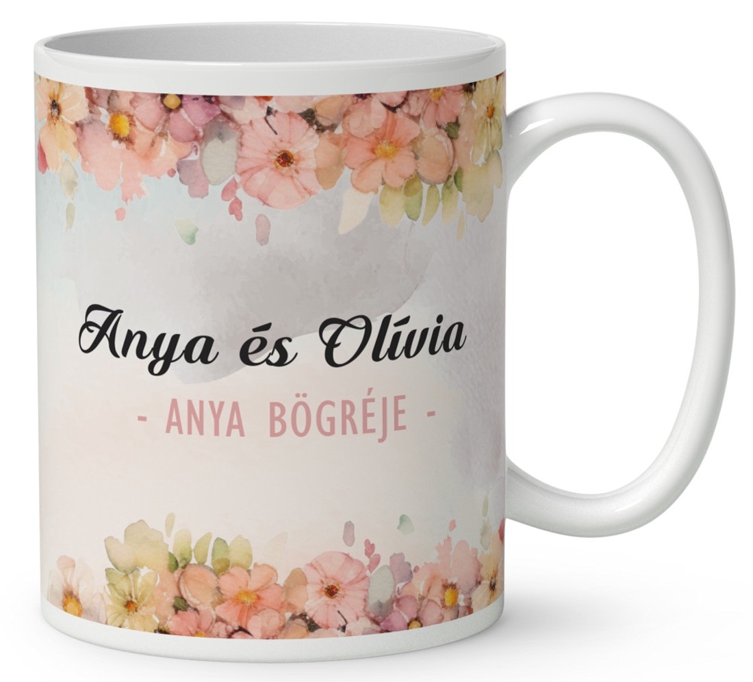 Kérd a neveddel - Barna hajú Anya és kislánya mintás bögre - otthon & életmód - konyhafelszerelés, tálalás - tálalás - bögre & csésze - Meska.hu