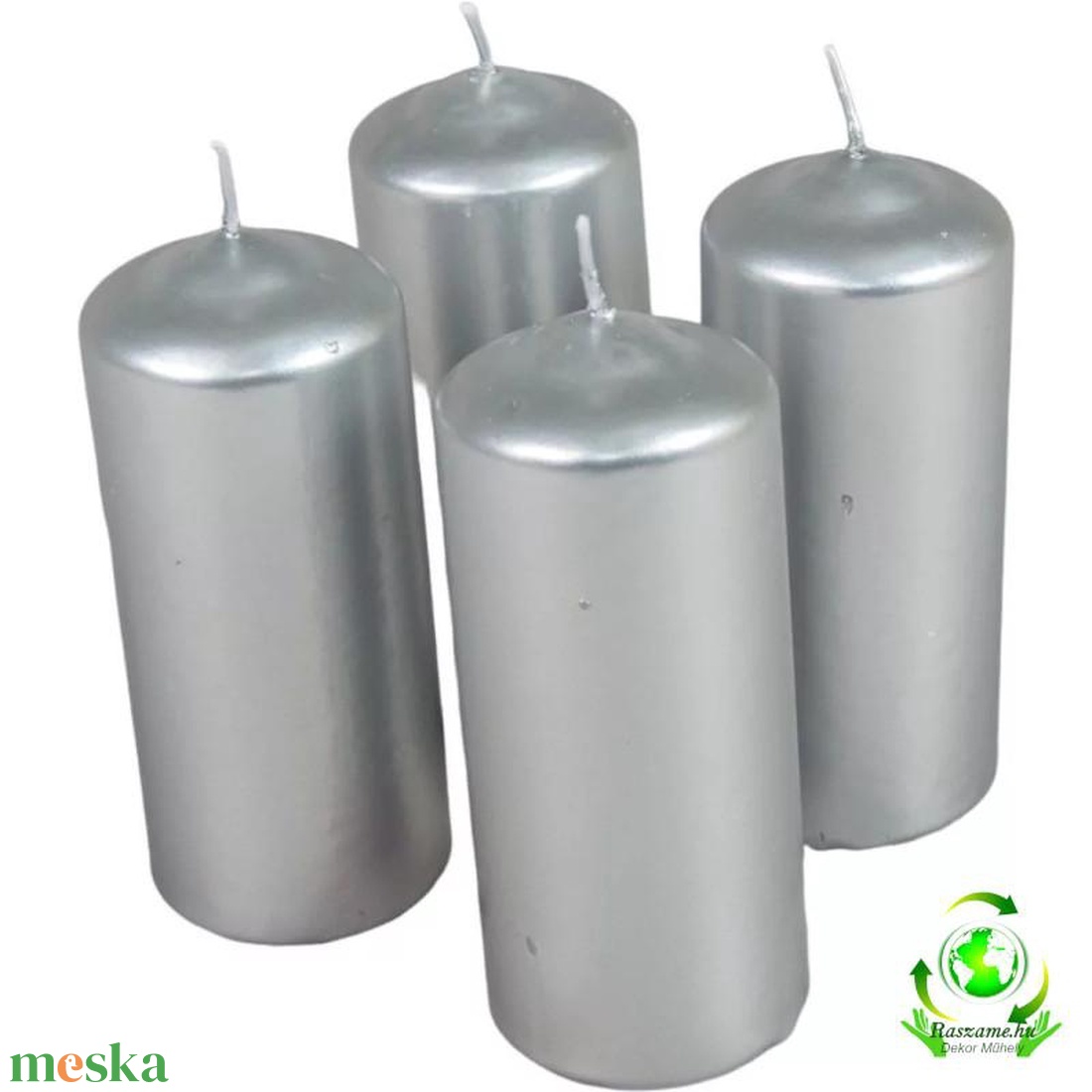 Metál henger gyertya szett 50x120mm - ezüst - kellékek & szerszámok - dekorációs kellékek - dekorációs gyertya - Meska.hu Metál henger gyertya szett 50x120mm - ezüst - kellékek & szerszámok - dekorációs kellékek - dekorációs gyertya - Meska.hu