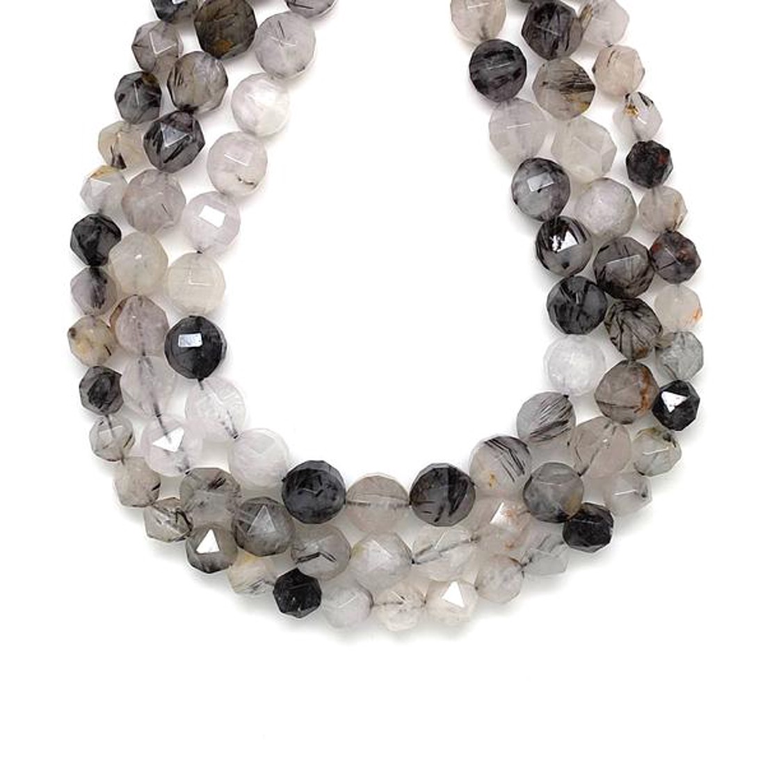 Turmalinkvarc lapcsiszolt golyó 10mm ékszerkészítő alapanyag (füzér) - kellékek & szerszámok - ásvány alapanyag - ásványfüzér - Meska.hu