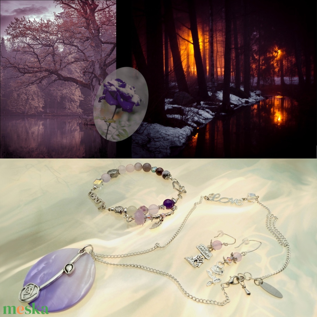 A nyár utolsó rózsája ('Violet garden') (Avalon) ékszerszett - ékszer - ékszerszett - Meska.hu A nyár utolsó rózsája ('Violet garden') (Avalon) ékszerszett - ékszer - ékszerszett - Meska.hu