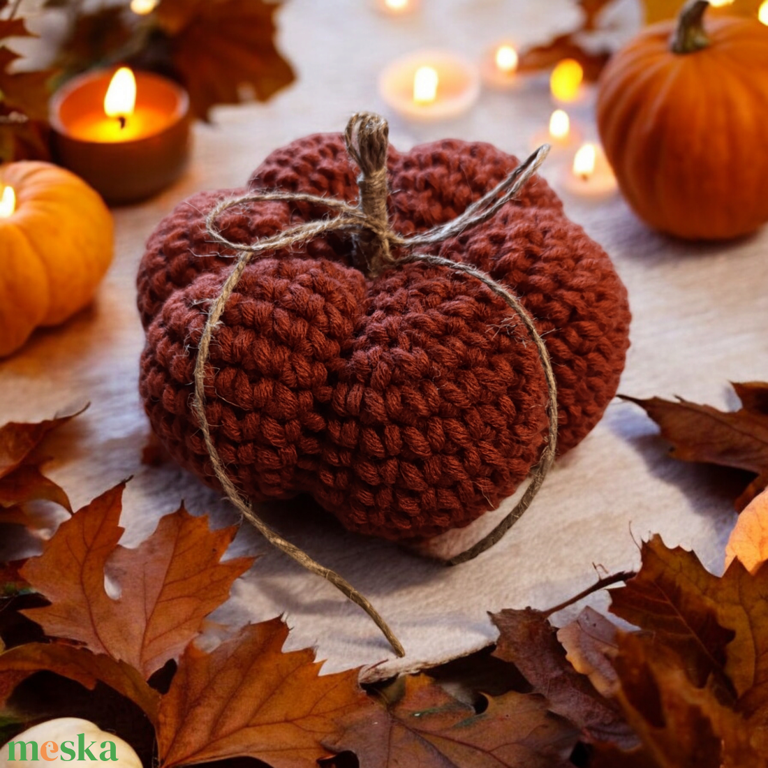 Midi horgolt tök dekoráció  - otthon & életmód - dekoráció - halloween - halloweeni dekoráció - Meska.hu