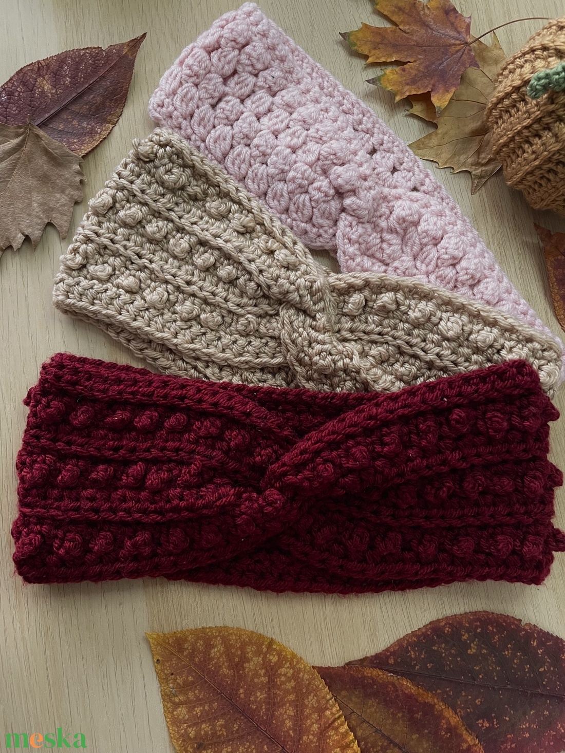 Horgolt fejpánt - ruha & divat - sál, sapka, kendő - fejpánt - Meska.hu