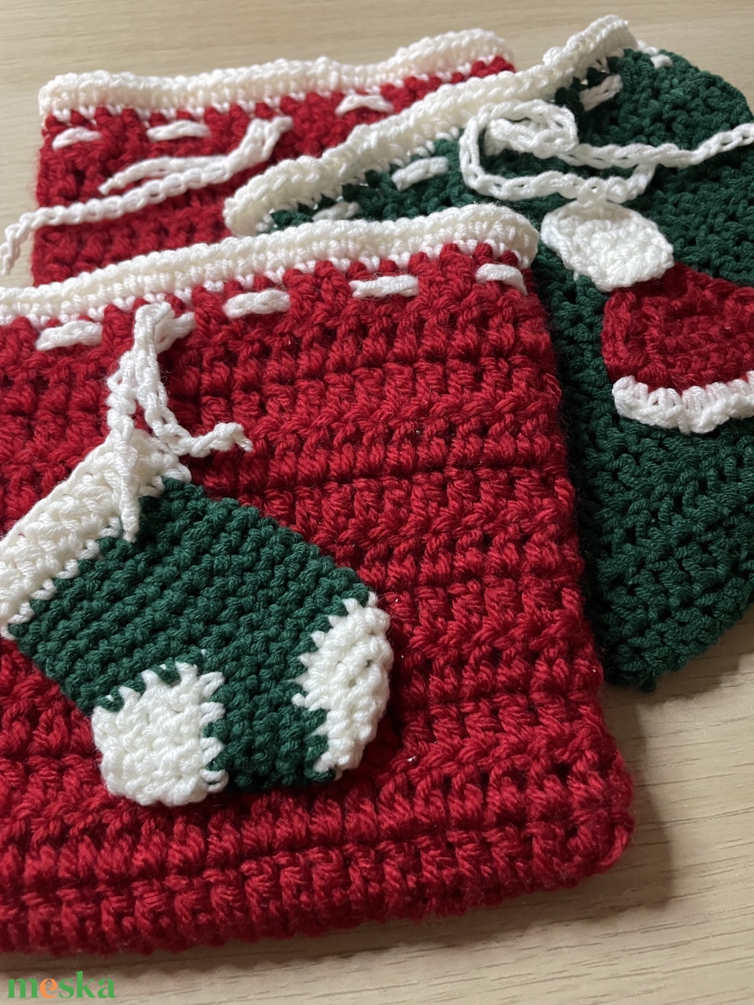 Horgolt Mikulás zsák - karácsony - mikulás - mikulás zsák - Meska.hu