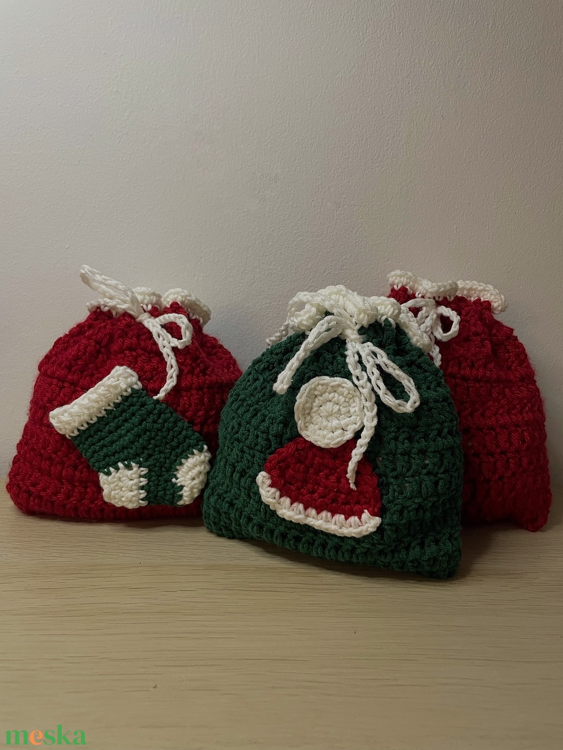 Horgolt Mikulás zsák - karácsony - mikulás - mikulás zsák - Meska.hu