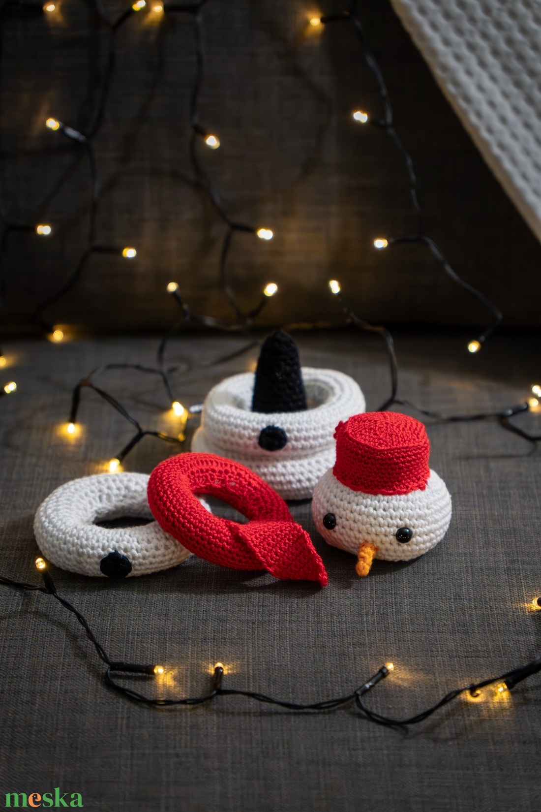 Horgolt hóember torony - játék & sport - építőjáték - Meska.hu