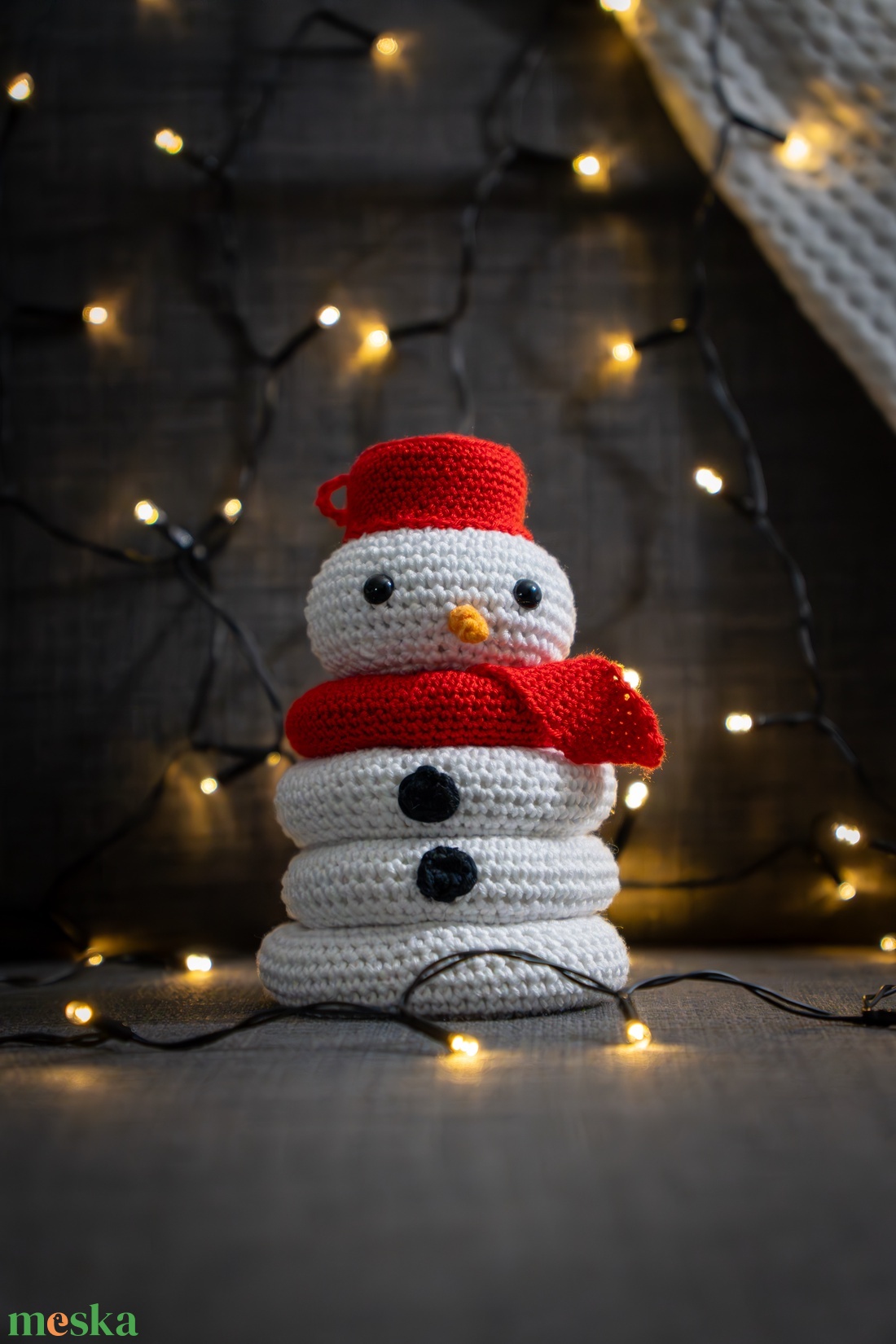 Horgolt hóember torony - játék & sport - építőjáték - Meska.hu