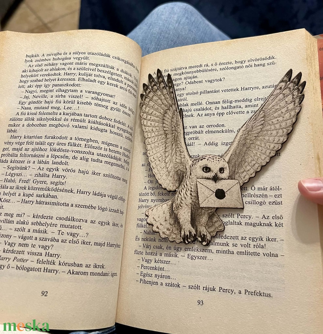 Bőr Hedwig könyvjelző - könyv & zene - könyvjelző - Meska.hu