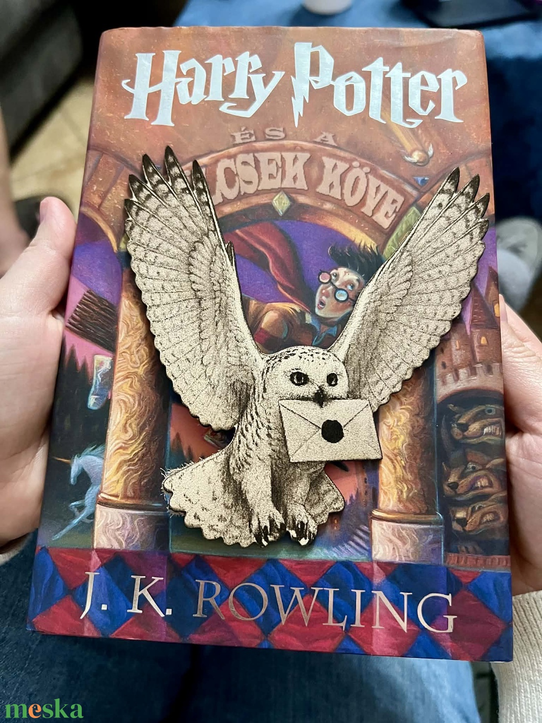 Bőr Hedwig könyvjelző - könyv & zene - könyvjelző - Meska.hu